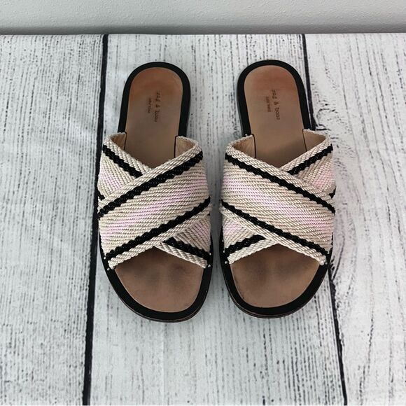 Rag & Bone Keaton Slip On Slides in Pink Combo Size 5.5 - Picture 4 of 9
